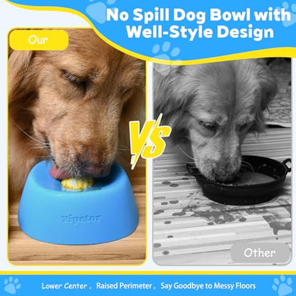Yipetor Slow Feeder Dog Bowls for Liquid Treat, 【Enrichment Ball-Roll】 Bone Broth Dog Lick Bowl, 3/4 Cup Yogurt Pup Lick Toy for Large Medium Small Breeds Dietary Supplement/Post-op Nutrition - color: blue