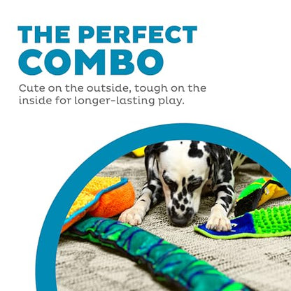 Outward Hound Durablez Snake – Squeaky Plush Dog Toy, No Stuffing for Less Mess, Interactive & Tough, 6 Jumbo Squeakers, Puppies & Dogs, X-Large, 40" - color: Blue Snake, size: X-Large (Pack of 1)