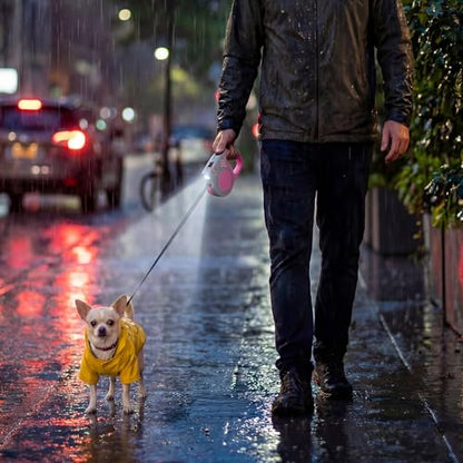 Retractable Dog Leash with USB Rechargeable Flashlight for Night Walks, 16FT Automatic Telescopic Tractor Dog Leash for Small and Medium Dogs, Pink - color: pink