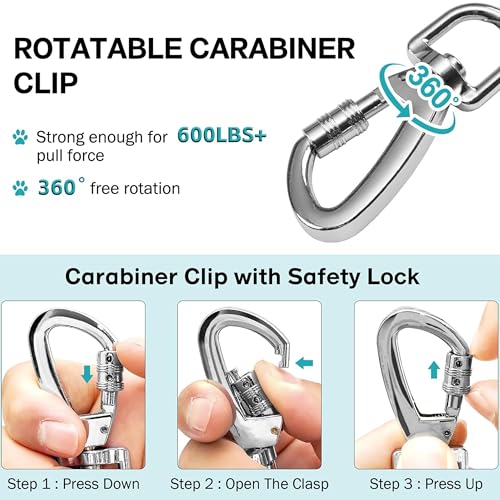 Dog Tie Out Cable for Camping, Adjustable 50/100ft Trolley Runner Cable for Dogs up to 300 lbs, Dog Lead Line with 360° Movable Clasp - size: 100ft