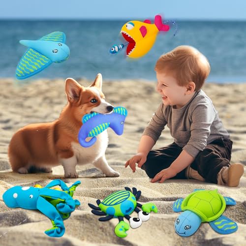 Squeaky Dog Toys, Floating Dog Toys for Indoor or Outward Play, Interactive Gifts for Small and Medium Dogs - Octopus - style: C-Octopus