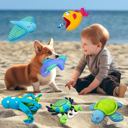Squeaky Dog Toys, Floating Dog Toys for Indoor or Outward Play, Interactive Gifts for Small and Medium Dogs - Octopus - style: C-Octopus