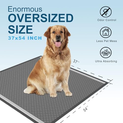 37"x54" Activated Charcoal Dog Pee Pads - 32 Count, Extra Large, Super Absorbent, Leakproof, Long-Lasting Odor Control - Essential Pet Training Pads for Large Dogs - size: 37"x54"