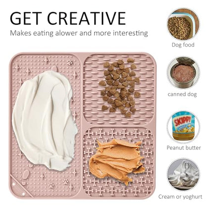 Lick Mat for Dogs(2pcs, Large, 7.9") Easy Clean Silicone Licking Pad Slow Feeder for Pets Cats with Suction Cups, Enrichment Accessories Anxiety Boredom Relief, Keep Them Busy for Bathing