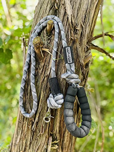 Lucky Love Dog Rope Leash, Reflective, Padded Handle, Thick Rope, Medium to Large Dogs, Pewter - color: Pewter