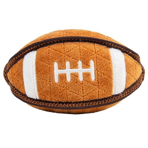 Outward Hound Xtreme Seamz Dog Toy, Reinforced Seams & Multiple Stitching, Durable Plush with Squeakers, Football, 7.1”