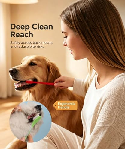 20Pcs Double Headed Pet Toothbrush for Dogs & Cats - 10 Colors x 2 Pack Long Handle Dog Cat Dental Brushes with Soft Bristles - Bulk Value Pack for Multi-Pet Homes and Travel - color: 20pack