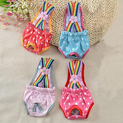 Dog Physiological Pants Pet Sanitary Pantie with Suspender Cat Diapers Underwear Puppy Adjustable Costumes Reusable Washable Breathable Menstruation Outfits Dog Diapers for Girl Dogs (Blue, XS) - color: Blue, size: X-Small