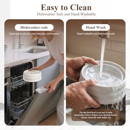 BOBO & BOWL Anti-Splash Pet Drinking Bowl with Floating Glass Disk (1.2L/40 oz), Food-Grade Ceramic Water Bowl for Small & Medium Dogs - Elevated, Heavy Sturdy, Dishwasher & Microwave Safe, White - color: White-with Floating Tray