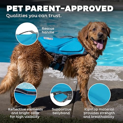 Outward Hound Dawson Swim Blue Dog Life Jacket, XS - color: Blue, size: X-Small (Chest Girth: 11"-15")