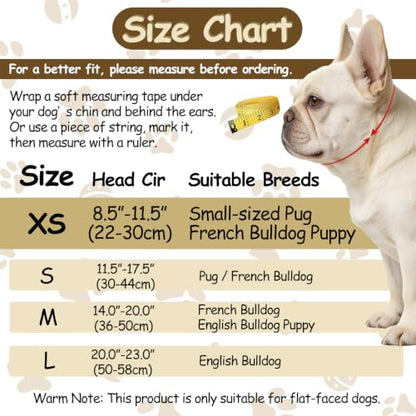 Short Snout Dog Muzzle for French Bulldog, Open-Eye & Full Pant Design Prevent Eating Biting, Panting & Drinking & Feeding Freely, Dog Mask for Shih Tzu Pug Boston Terrier English Bulldog(XS, Black) - size: XS(8.5"-11.5")