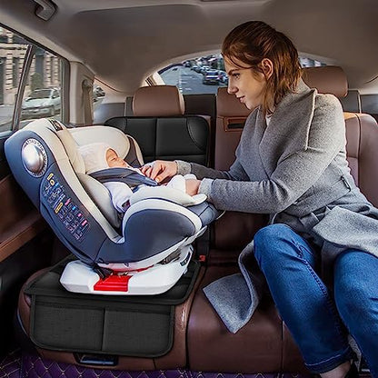 Meolsaek Car Seat Protector for Child Car Seat, Durable 600D Fabric Waterproof Car Seat Cover with Thick Pad Non-Slip Backing，No Imprints (Black 2pcs) - color: Black 2pcs