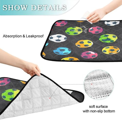 Qilmy Football Pet Mat, Waterproof Reusable Dog Training Pad Anti-Slip Pet Creat Pad for Small Medium Large Dogs and Cats - size: Smallx3