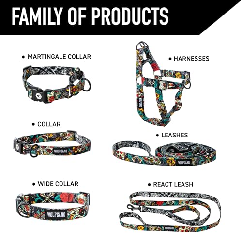 Wolfgang Heavy Duty, Adjustable Dog Collar with Quick Release Nylon Buckle for Walking & Training, LosMuertos Print, Small - color: LosMuertos Print, size: Small (5/8 Inch x 8-12 Inch)