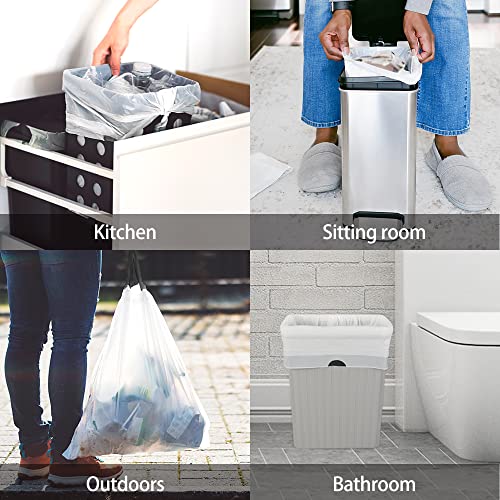 1.3 Gallon 100 Counts (fit 1.3-1.5 Gal) Mini Drawstring Trash Bags Garbage Bags, 4-5L Small Plastic Trash Can Liner fit 1,1.2-1.5 Gal Waste Basket for Home Office Kitchen Bathroom, White - style: 100-1.3 Gallon-White
