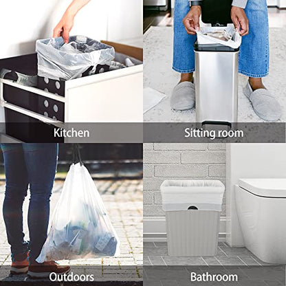 1.2 Gallon Mini Drawstring Trash Bags Garbage Bags, 120 Counts Small Strong Plastic Bags fit 4-5L Trash Can for Home Office Kitchen Bathroom Bedroom, White Waste Basket Liners - style: 120-1.2 Gallon-White