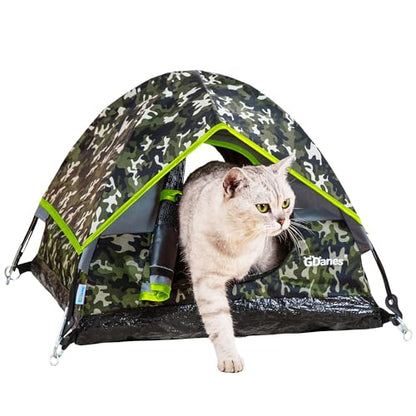GDanes Camouflage Cat Tent, Portable Pet Cat House with Soft Pad, Cat Cave, Dog House for Small Medium Dogs and Rabbits - color: Green
