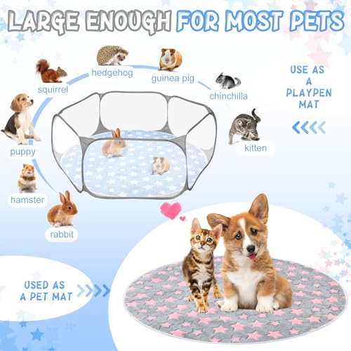 Hahafelt 4 Pcs Round Whelping Pee Pads Washable for Dogs Waterproof Pet Training Mats Reusable Puppy Whelping Pads Non Slip Cat Dog Bed Mat for Crate Kennel(Large Star,32 Inches) - size: 32 Inches