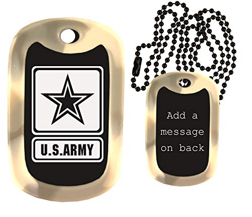 Army Military Dog Tag Necklace - Custom Laser Engraved * Made in USA