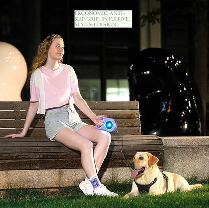 Rechargable Super Bright LED Flashlight Color Streamer Ring Anti-Tangle Retractable Sturdy Nylon Dog Leash, 16-ft Long, 3/8-in Wide (Purple) - color: PURPLE