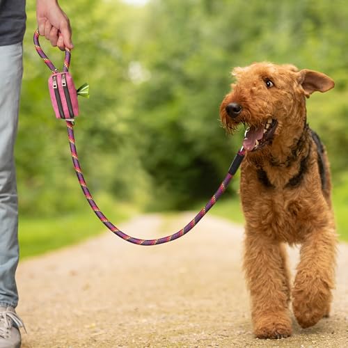 Dog Poop Bag Holder for Leashes - Dog Poop Bag Dispenser and Treat Holder with 2 Waterproof Pouches for Pet Waste Bags and Walking Accessories + 1 Free Roll - Leashrr 2.0 (Blue) - color: Blue