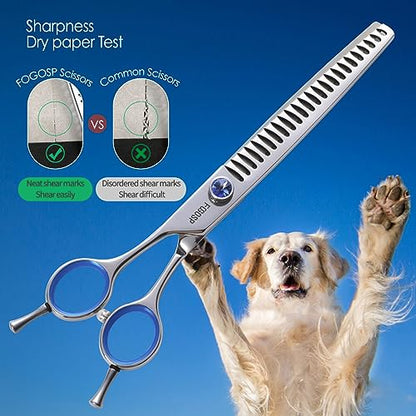 Chunkers Dog Grooming Scissors Left Handed 7.0'' Professional Thinning Shears for Dogs Pet Grooming Scissors Chunkers Shears Dog Grooming Japan 440C 70% Thinning Rate 18 Teeth(7.0'' Chunkers) - size: 7.0 inch, style: Chunkers Shears