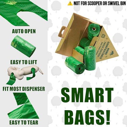 Ultra Thick & Deep RockRhino Dog Poop Bags for Large & XL Breeds | 4-Layer Interlocked Bottom | 100% Home Compostable, 0% Plastic | Vanilla-Scented | 60 Bags, Easy Open Tie Handles, Not for Scooper - size: 60 Count (Pack of 1)