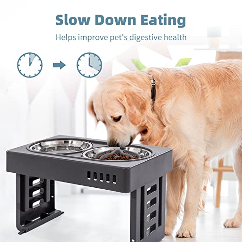 Jaoul Slow Feeder Dog Bowls Insert, Puzzle Slow Feeder Insert with 30 Octopus Suction Cups for Small Medium Large Size Dog Food Bowl (4.72 inch, Grey) - color: Grey, size: Medium(4.72 inch)
