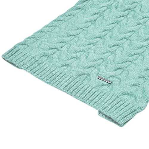 Blueberry Pet Classic Knit Dog Sweater, Pullover Turtle-Neck Christmas Style, Heathered Jade, 12” Back Length, Cozy & Soft - color: Heathered Jade, Turtle-neck, size: 12 inch