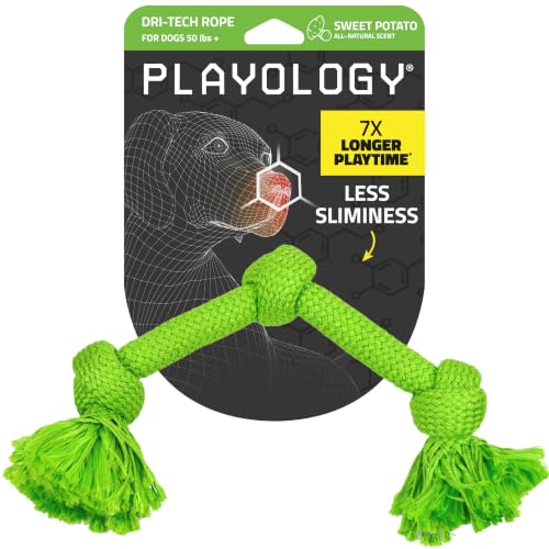 Playology Dog Toys | Dri-Tech Rope Tug of War Dog Toy for Tough Chewers | Sweet Potato Scented Jumbo Tug Rope Toys for Large Dogs - size: Jumbo, style: Sweet Potato