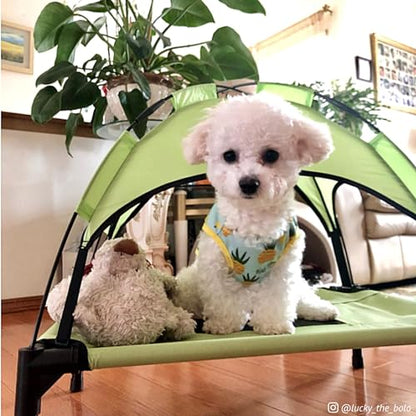 Midlee Green Dog Cot with Canopy (24" x 30") - size: 24" x 30"