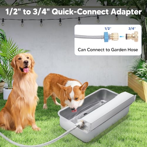 Automatic Water Dispenser for Dog, 6L Dog Water Bowl Dispenser, Large Stainless Steel Indoor/Outdoor Water Feeder Suitable for Dogs Livestock Chicken Horse, Easy to Clean - size: 6L