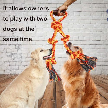 Large Dog Rope Toys for Aggressive Chewers Pitbull Tug of War Interactive Heavy Duty Outdoor Medium Large Breed XL Dog Chew Rope Strong Durable Dog Tug Toys Tough Pull Rope with Handle