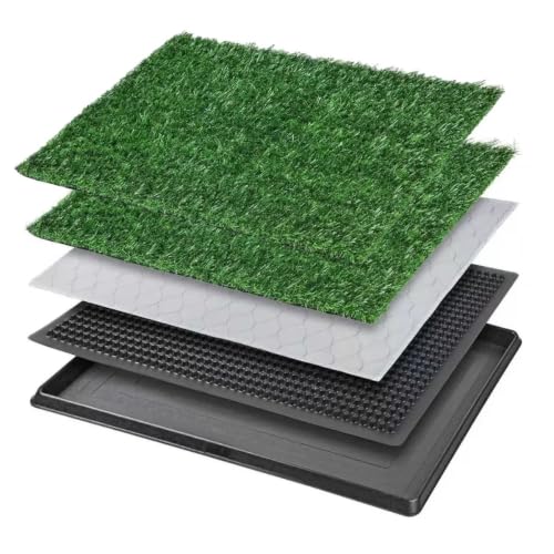 Large 38.5"x25" Artificial Grass Dog Potty, Realistic Indoor/Outdoor Training Mat with Quick-Drain Design, Reusable & Odor-Control for Apartment Balcony