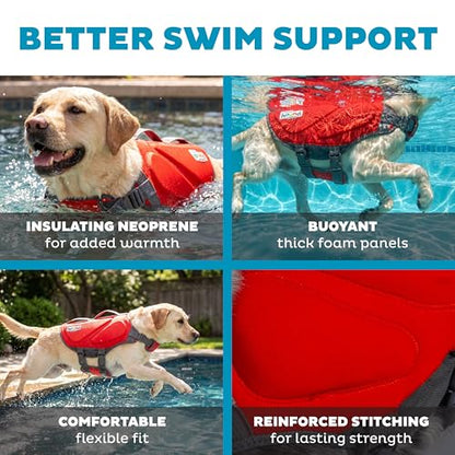 Outward Hound Dawson Swim Red Dog Life Jacket, Large - color: Red, size: Large (Chest Girth: 28"-32")