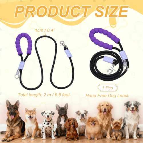 Dog Leash with Padded Hands Free, 6.6ft/2m Adjustable Bungee Dog Training Leash, No Pull Heavy Duty Nylon Rope(Black), Intended for Large Medium Pet Running/Hiking/Walking - color: Black, size: 6.6ft/2m