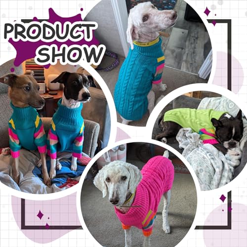 XSmall Dog Sweaters - Stretchy Turtleneck Pullover for Small Dogs, Girls & Boys - color: Purple, size: X-Small
