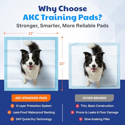 American Kennel Club Scented Puppy Training Pads with Ultra Absorbent Quick Dry Gel – 22 x 22 Pee Pads for Dogs - Fresh Scented - Pack of 100 - size: 22 x 22 - 100 Count