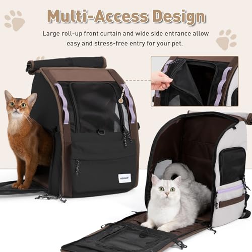 ETIAL Pet Carrier Backpack for Cats and Small Dogs, Bubble Backpack with Front Expandable Lounge, Airline Approved Comfortable Ventilated Travel Carrier for Pets Up to 18lbs (Light Grey)