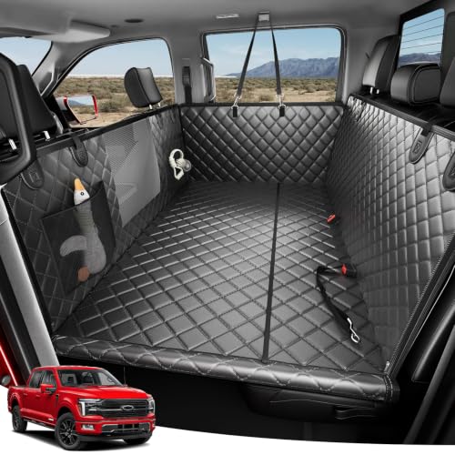 Zanch Heavy-Duty Dog Car Seat Cover, Flat Solid Back Seat Extender for Multi Large Dogs, Hard Bottom Supports 450 lb, Waterproof Scratchproof Hammock Protector, Standard for Cars, SUV, Trucks, Black - color: Black, size: Standard - Cars, SUVs & Medium Tru