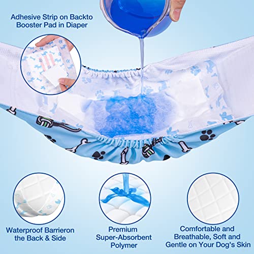 Dog Diaper Liners Booster Pads for Female and Male Dogs-80PCS, Super Absorbent Disposable Doggie Puppy Liners Period Pads Inserts for Most Dog Diapers, Pet Belly Bands and Male Wraps - size: XL-80Count