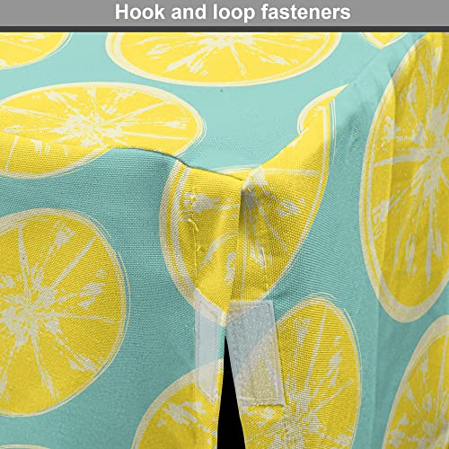 Lunarable Yellow and Blue Dog Crate Cover, Citrus Pattern in Hand Drawn Style Watercolor Grunge Lemon Slices, Easy to Use Pet Kennel Cover for Small Dogs Puppies Kittens, 18 Inch, Turquoise and Yellow