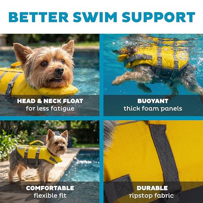 Outward Hound Granby Splash Yellow Dog Life Jacket, XS - color: Yellow, size: X-Small (Chest Girth: 11"-15")