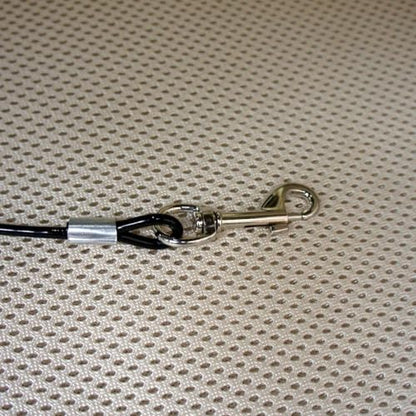 Mogoko Pet Dog Car Seat Belt Restraint, Coated Stainless Steel Chew Proof Dog Vehicle Safety Tether Cable, Double Clip No-Chew Pet Car Leash Lead-16 Inch Black - color: Black, size: 16 inches