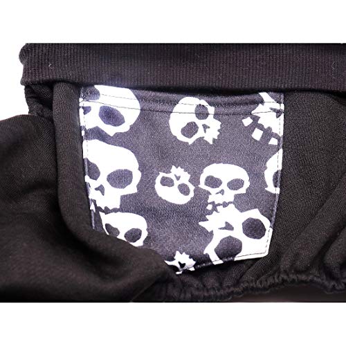 Halloween Skeleton Dog Costume: Black Fleeced Pullover Hoodie with Pocket for Medium & Large Dogs - color: Black Skull, size: 28(Chest 26.77'',Back 20.47'')