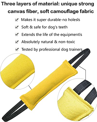 Clysoru Dog Tug Toy Double Pack Tough Jute Bite Pillow Training Equipment Puppy to Large Dogs Interactive - color: orange yellow