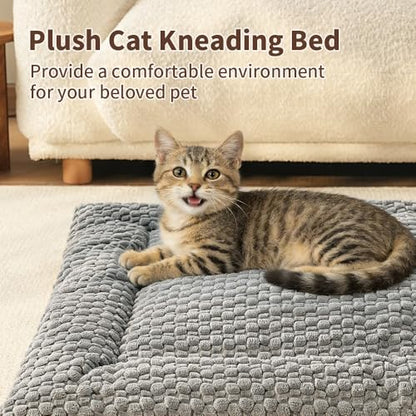 SOMAHE Cat Beds Flat Cat Bed Mat, Premium Plush Cat Mat with Non-Slip Bottom, 1.2" Thick All-Season Kneading Cushion, Machine Washable Anti-Static Pet Bed 15×23Inch, Grey - color: Grey, size: 23"L x 15"W x 1.2"Th