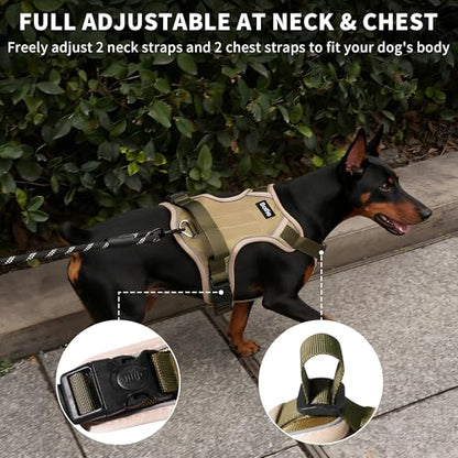 Tactical Dog Harness for Large Dogs,No Pull Military Dog Vest with Handle,Reflective Heavy Duty Pet Harness for Walking Hiking Training L - size: Large