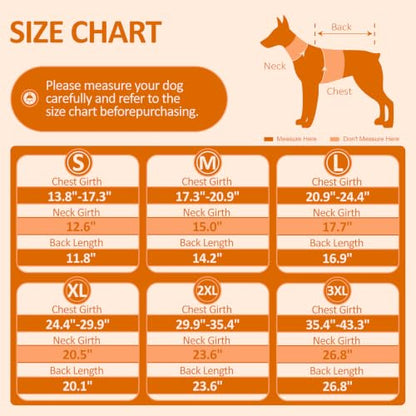 DENTRUN Warm Dog Winter Coat, Easy On Reflective Turtleneck Fleece Jacket | Adjustable buckle, easy on off, windproof & water-repellent, thick fleece snowsuit, outfit fits small to large breeds - color: Orange, size: Small