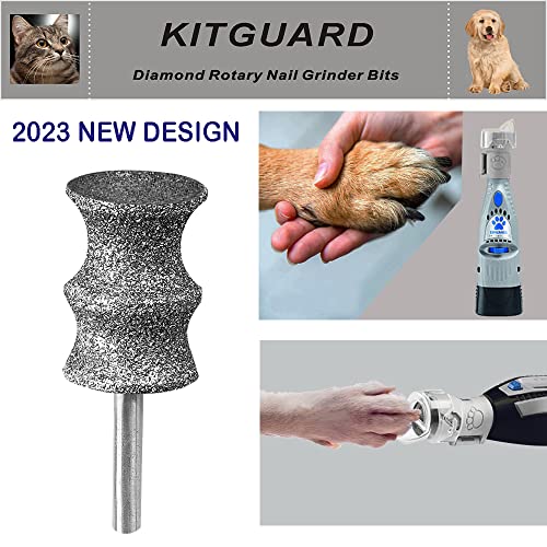 Diamond Dremel Dog Nail Grinder Bits for Rotary Tool-1/8'' Dremel Dog Nail Grinder Attachment-Pet Nail Grinder Bit Work for Animals Nail Care Large C 2P